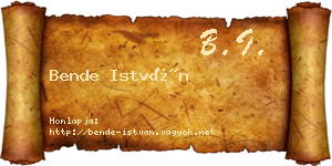 Bende István névjegykártya