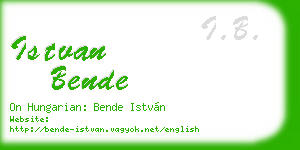 istvan bende business card